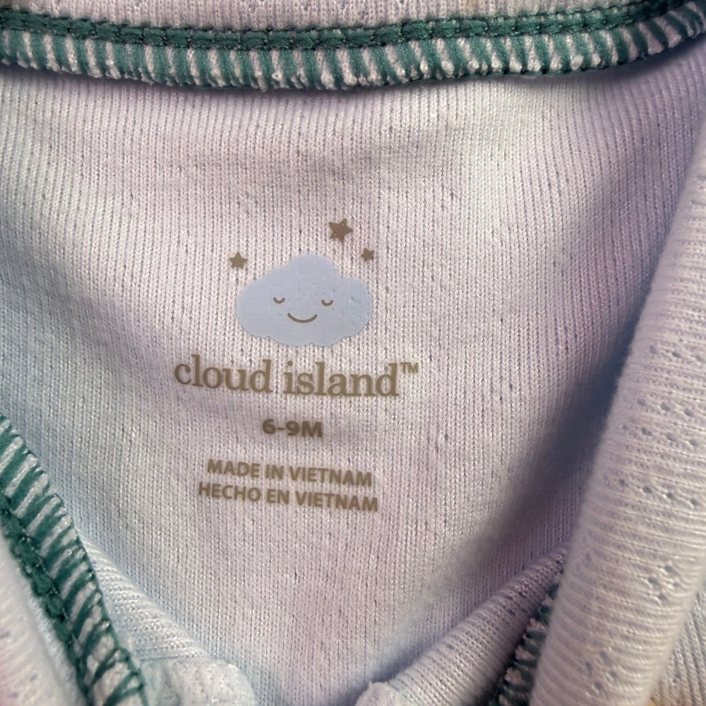 Cloud Island Baby Boys 6-9M Blue Pointelle Henley Bodysuit and Pants 2pc Set NEW - Picture 3 of 6